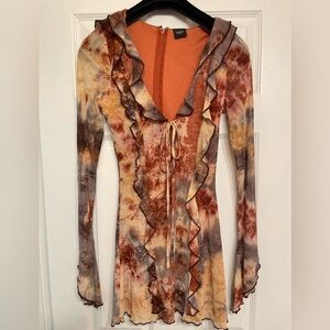 Elegant Multicolor Long Sleeve Dress